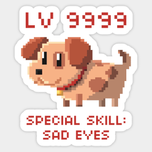 Overpowered Pixel Puppy Sticker